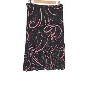 ES.SE Vintage Y2K Midi Skirt Pink & Black Size Large